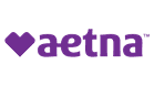 Aetna logo on a black background with an addiction recovery center.