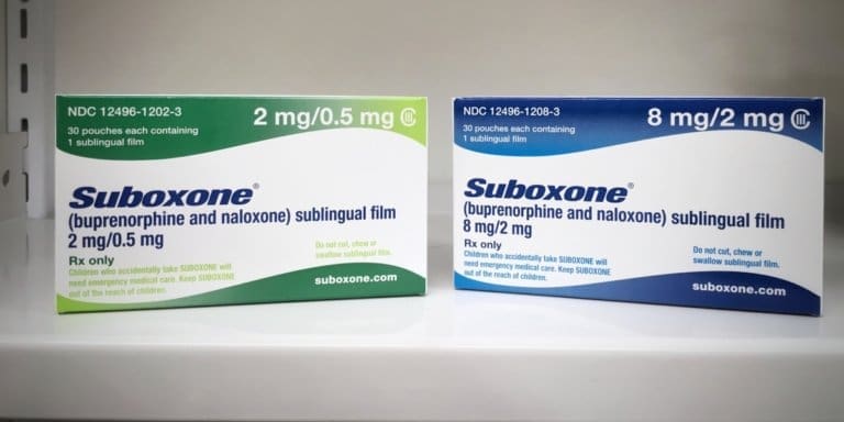 Two boxes of suboxone in a drug detox center.